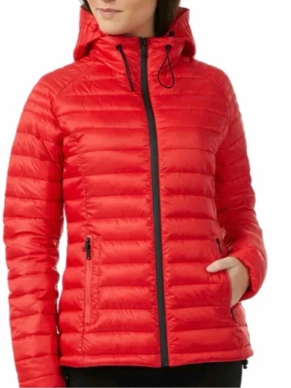 PAJAR women’s Bright Red Quilted Hooded Puffer Jacket